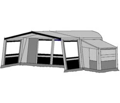 Te Velde Voortent De Vaart Lux 240 Cm Antraciet -Camper Accessories Winkel te velde voortenten met uitbouw en luifel de vaart lux antraciet2