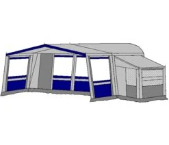 Te Velde Voortent De Vaart Lux 310 Cm. Blauw -Camper Accessories Winkel te velde voortenten met uitbouw en luifel de vaart lux blauw8