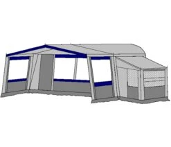 Te Velde Voortent De Vaart Standaard 240 Cm -Camper Accessories Winkel te velde voortenten met uitbouw en luifel de vaart standaard blauw3